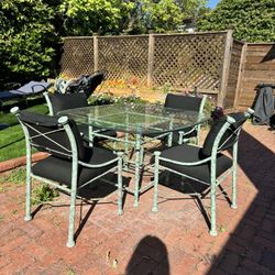 Beveled Edge Glass Table & Chairs