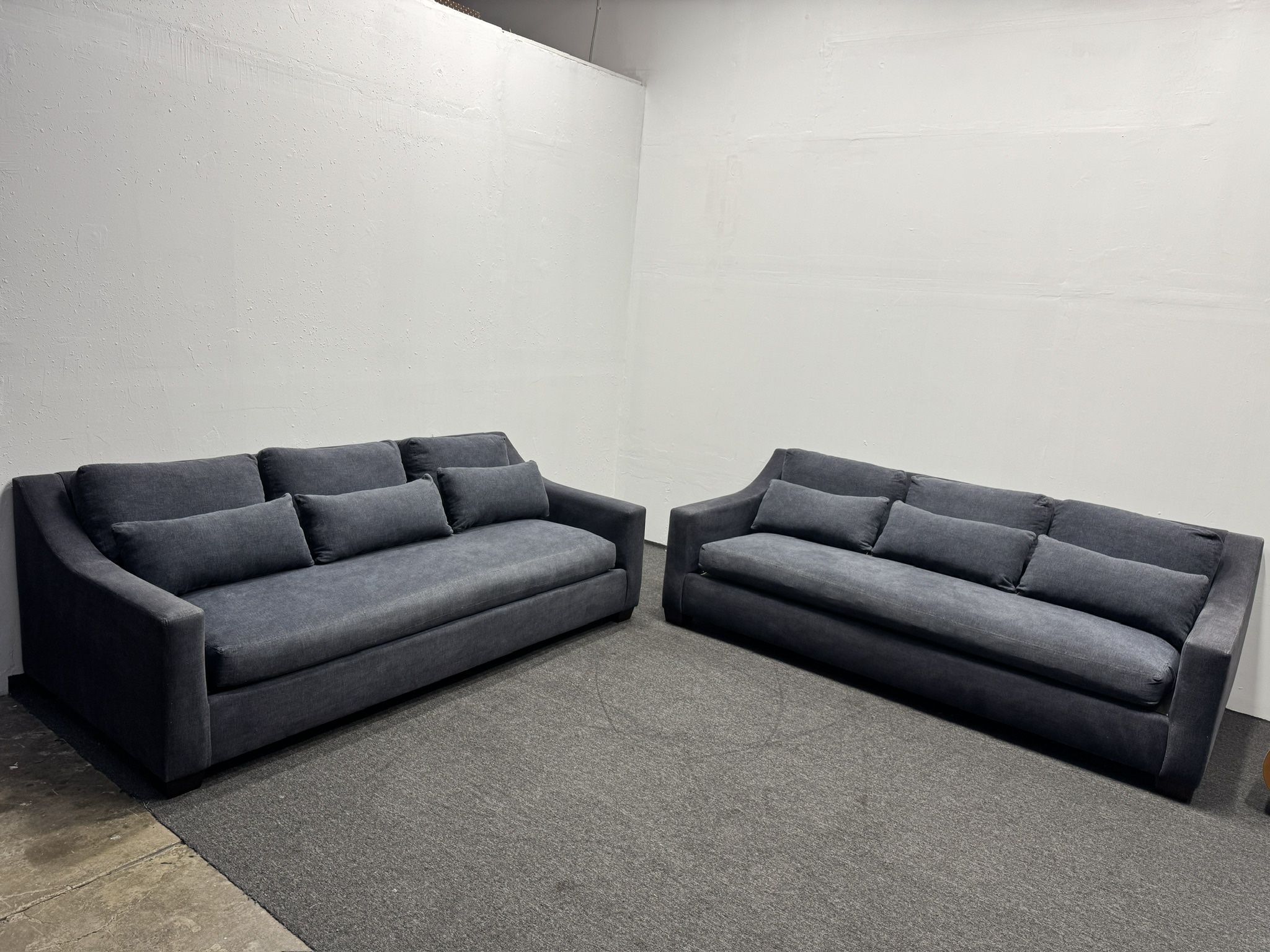 2x Pottery Barn Grand Sofa (94”) in Indigo - York Slope Arm Deep Seat - 7k Retail