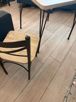 Square table with one chair