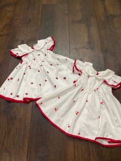 Lot of 2 girls dresses size 12/18 months cherries #3