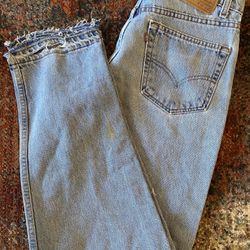 Mens Blue Levi's 550 Relaxed Fit Straight Cotton Denim Jeans Tag 33x33