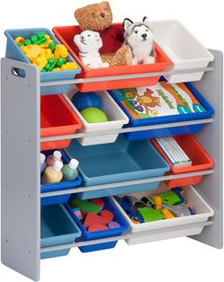 Kids Toy Organizer and Storage Bins, Gray