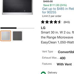 LG Over The Range Microwave