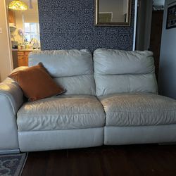Cream Leather Sectional /Sofa Chair