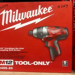 Milwaukee M12 Cordless No-Hub Coupling Drill Driver