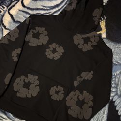 monochrome denim tears hoodie 