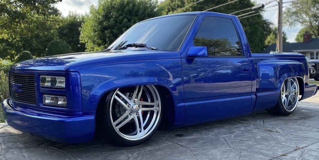 Intro Dakota Staggered 22x9 Front - 22x11 With 265/35/22 - 295/30/22 Tires For Obs Or C-10 🔥🔥🔥