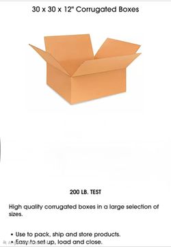 30x30x12" Corrugated Cardboard Shipping Boxes