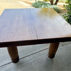 Antique oak rolling table