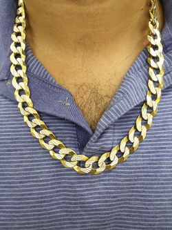 10k Cuban Crub Link diamond cut 90.6 grams 23 inch long 13mm