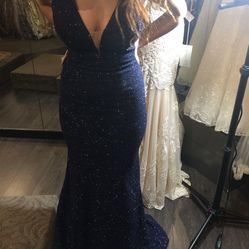 Navy Blue Prom Dress 
