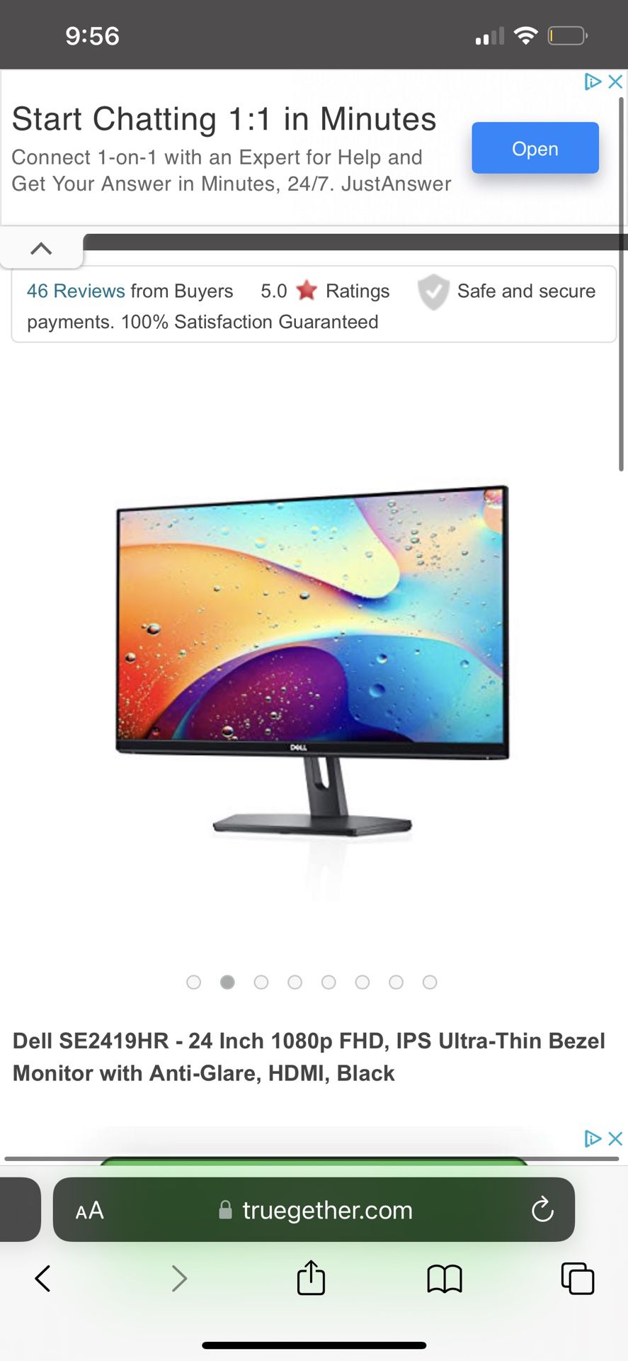 Dell SE2419HR 24 Inch 1080p FHD, IPS Ultra-Thin Bezel Monitor with Anti- Glare, HDMI, Black for Sale in Houston, TX OfferUp