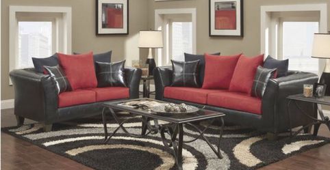 New red couch and Loveseat set