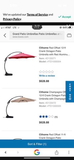 Grand patio Grand patio Napoli 11FT Offset Cantilever Hanging Umbrella Without Weighted Base, Champagne