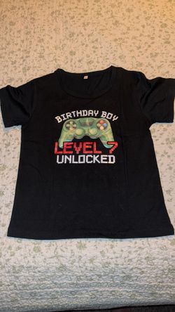 Brand new gamer shirt happy birthday level 7 size 7/8