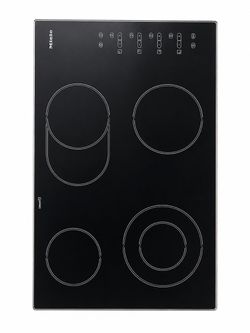 Miele KM443 4-Burner Radiant Glass Touch Control Electric Cooktop Black 208V