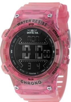 New Invicta Men's Watch Invicta Racing Chrono Digital Dial Pink Case Strap 49047
