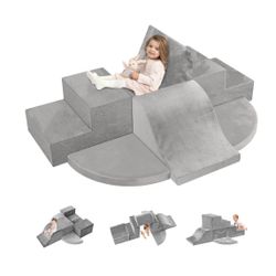 7-Piece Toddler Climbing Toys Indoor, Foam Climbing Blocks Soft Play Structures, Climbing Toys for 1 Year Old, Multi-Color Combinations Climbing Block