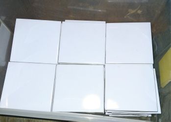 Vintage Mulia Ceramics Glossy White Tile 4.25 X 4.25 Square , 100 Count Box Only $150