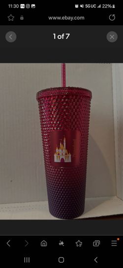 Disneyland Geometric Starbucks Tumbler With Straw Red Cold Cup New Castle