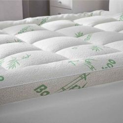Cooling Mattress Topper - King Size | Plush Pad Mattress Topper for Back Pain Relief, 8-21" Deep Pocket | Viscose Made from Bamboo Pillow Top | Bedroo