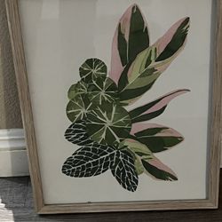 2 Boho Printed Art Set In White Washed Frame