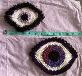 Hand crocheted Third Eye appliques-SMALL $6, LARGE $8