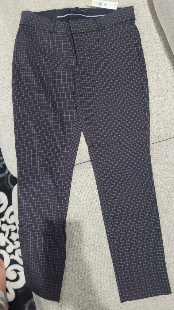 Banana Republic Dark Grey Checkered Pants