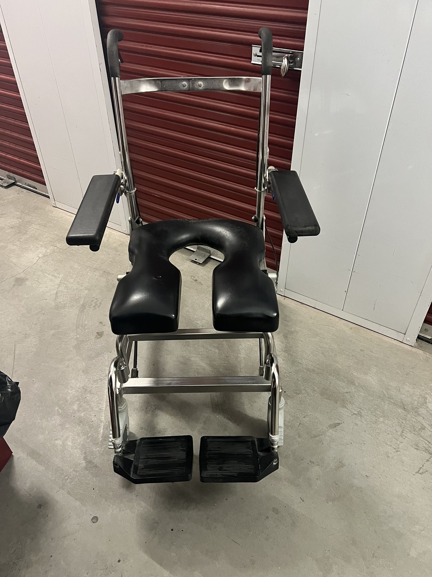 Titanium Metal And Black Shower Wheelchair