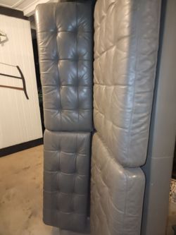 IKEA gray leather couch