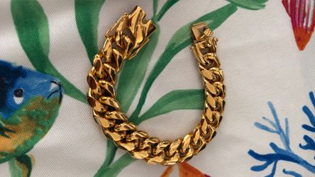 Miami king gold Cuban link bracelet 9inches