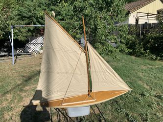 Columbia hand carved sail boat model 30 inches