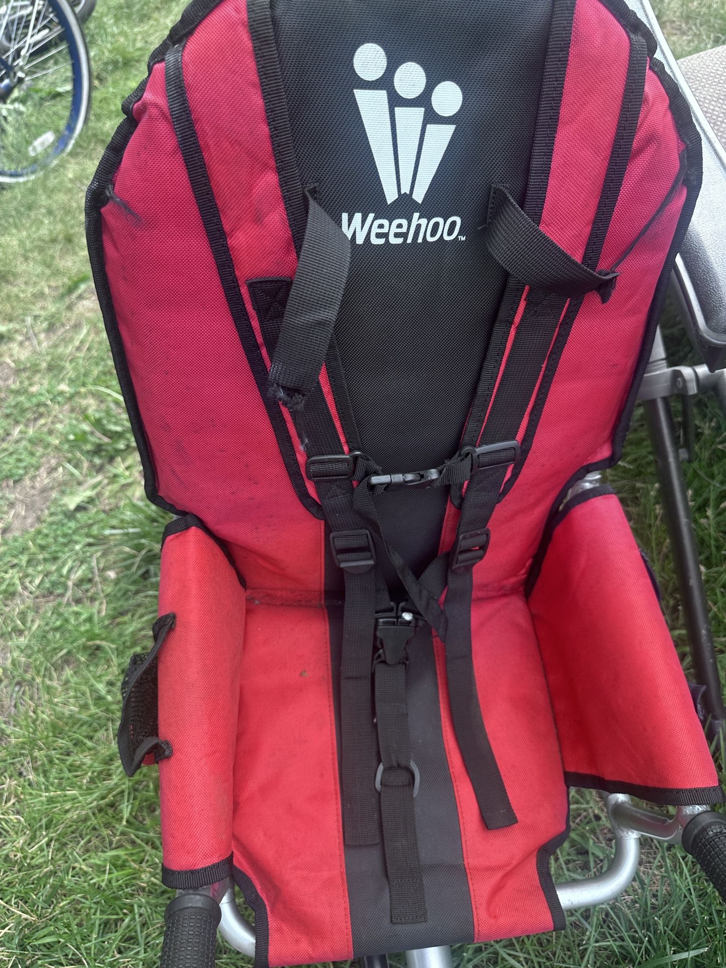 WEEHOO Child seat trailer for bike missing front bar attaches to bicycle
