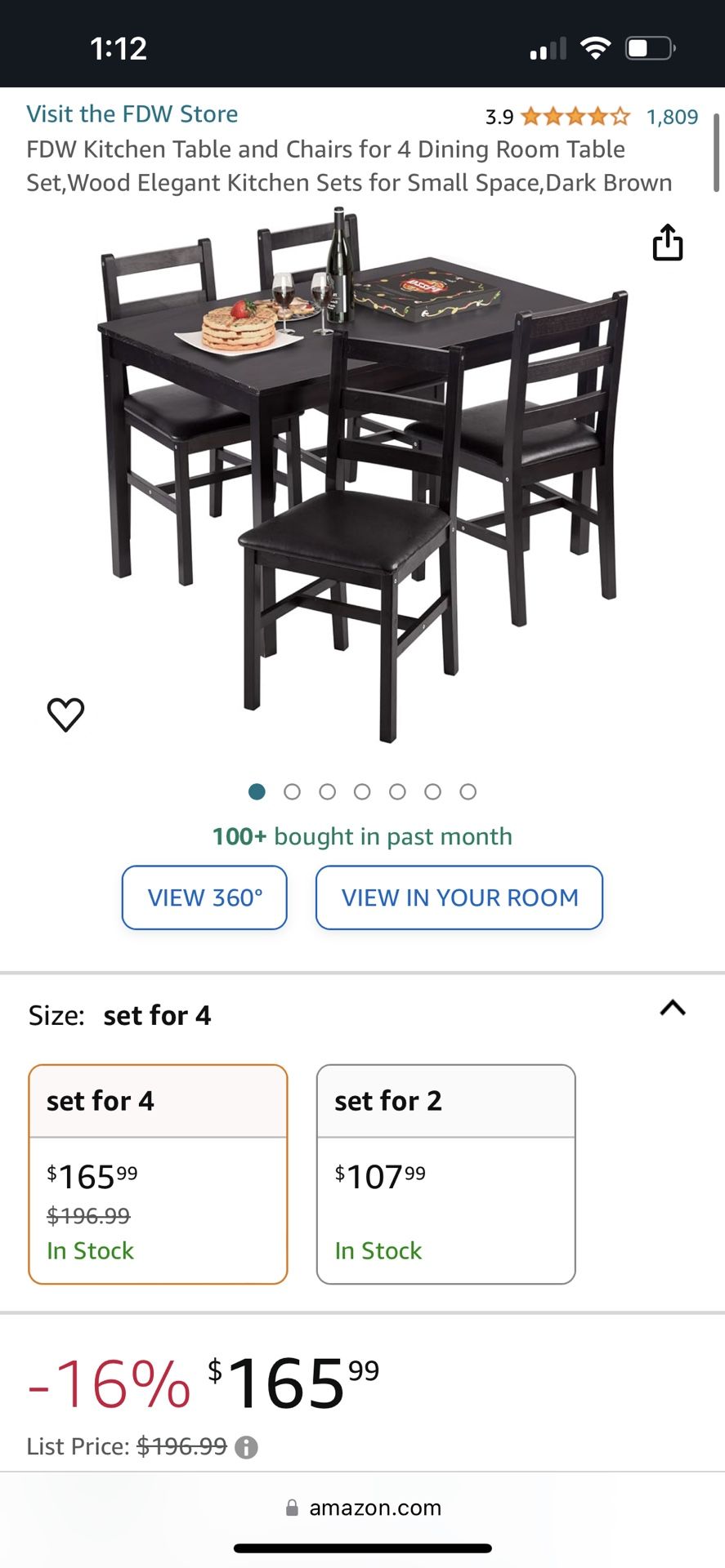 Kitchen Table 4chair Dining Set