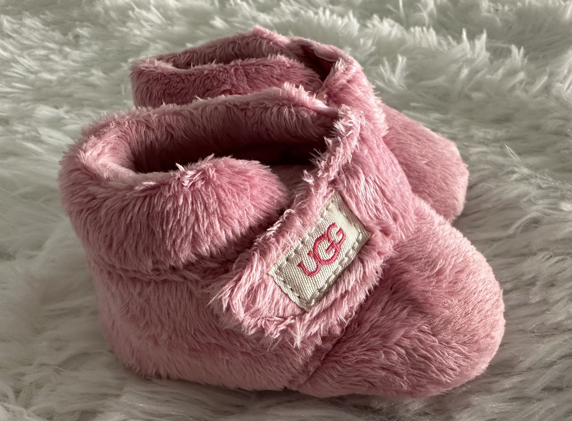 Authentic Ugg Bixbee Baby Infant Crib Pink Booties Boots 0/1
