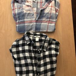 2 Womens H&M Button Down Shirts Size 6