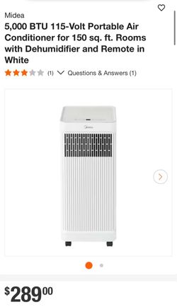 Midea 5,000 BTU Portable Air Conditioner White