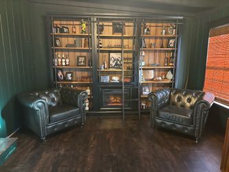Two Chesterfield Cigar Chairs