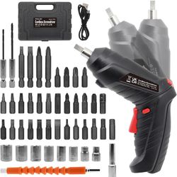 Cordless Electric Screwdriver, 3.6V Rechargeable Power Screwdriver with 47 pcs Accessories, usb charging, 3Nm Screw Gun, mini Carrying screwdriver set