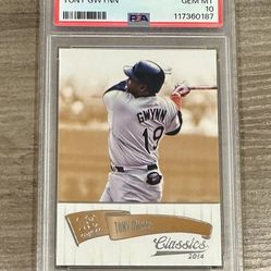 Tony Gwynn - PSA 10 Gem Mint 💎 Graded Baseball Card - 2014 Panini Classics - San Diego Padres