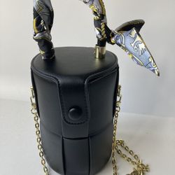 Faux Leather Vegetarian Friendly Bucket Black Purse 