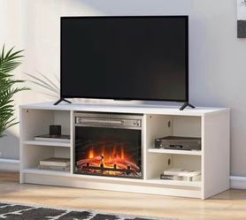 Mainstays Fireplace TV Stand, for TVs up to 55", White