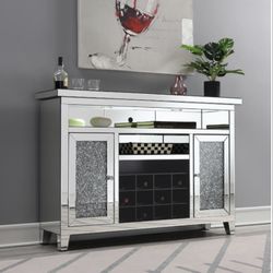 Glam Wine Cabinet Faux Crystal Inlay Brand New In Box Firm Price $799