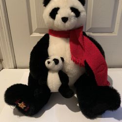 Gund 2001 Wish Bear Smithsonian National Zoological Park Panda Bear With Cub 20”