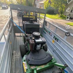John Deer Walk Behind Or W Attachment Lowered  You Can Ride Along 36” Commercial Deck Asking 1000 Or Best Offer