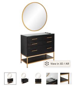 Black and Gold Salon or Barber Station