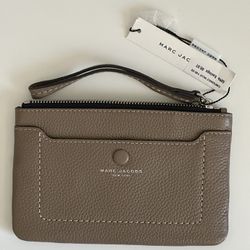 Marc Jacobs French Grey Leather  Wristlet/ Wallet 