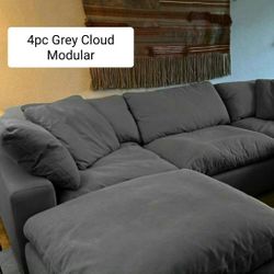 Gray Cloud Modular Sectional Couch Sofa 