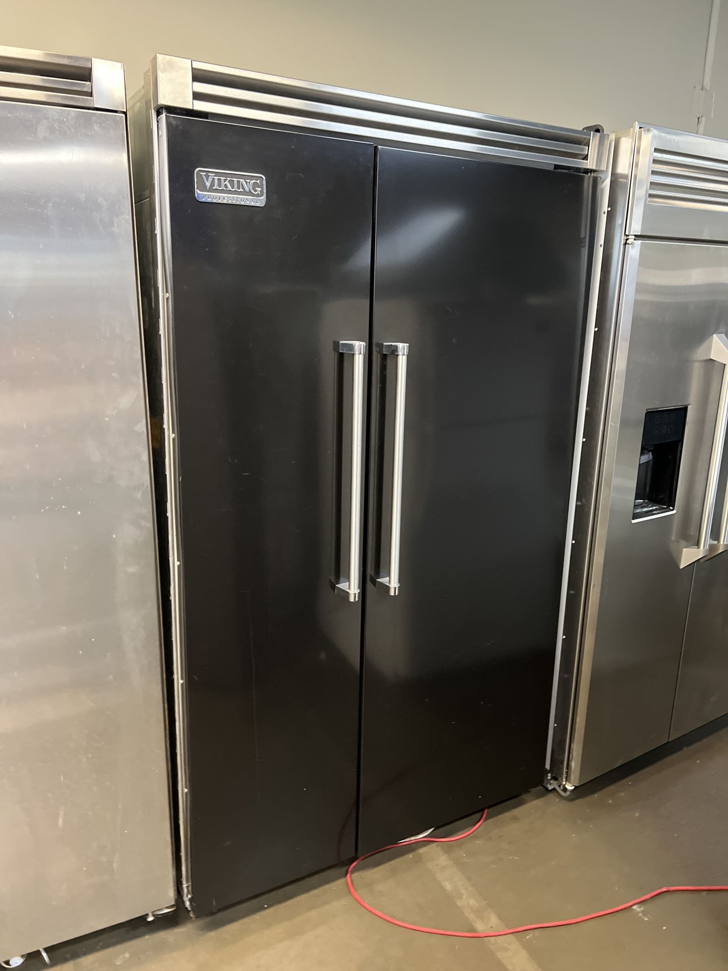 Viking 48”Wide Built In Side By Side Gloss Black Refrigerator