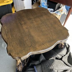 Solid Wood Top And Iron Legs